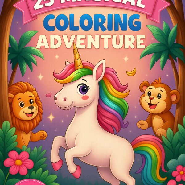 Kids Coloring Book Cute Animals